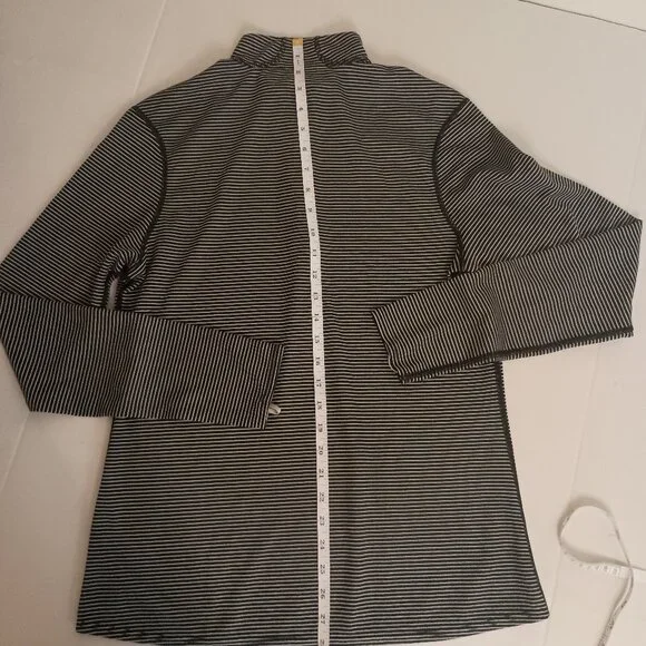 Patagonia Women’s Capilene 2 Top 1/2 Zip Black White Stripe Pullover Size XL - Picture 12 of 15